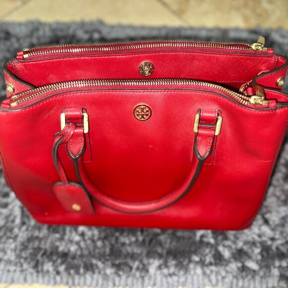 Authentic Tory Burch Red Robinson Satchel - Picture 1 of 3